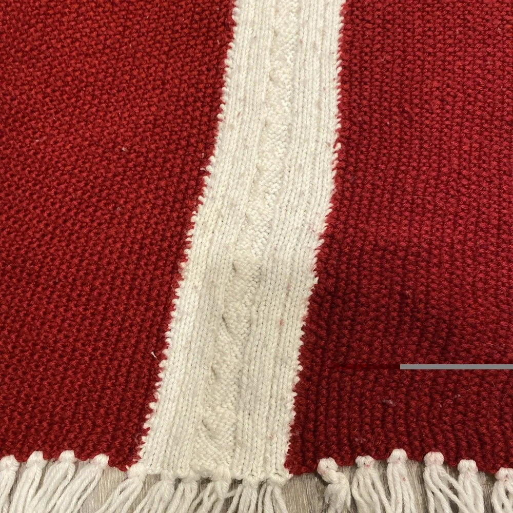 Vintage Handwoven Wool‎ And Cotton Throw Blanket